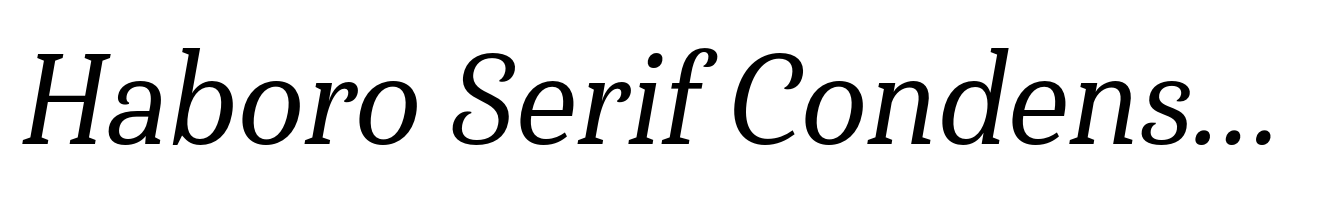 Haboro Serif Condensed Medium Italic
